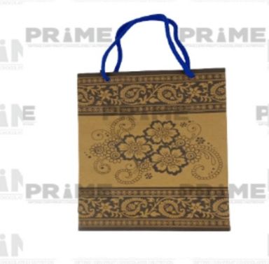 Flower design printed brown kraft paper bag 