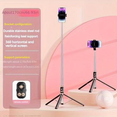 1.7 Meter Premium Videography Portable Tripod with 2 Lights