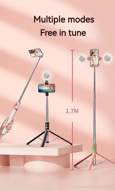 1.7 Meter Premium Videography Portable Tripod with 2 Lights