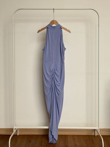 Doublewoot Mandarin Collar Bodycon Maxi Dress in Lilac