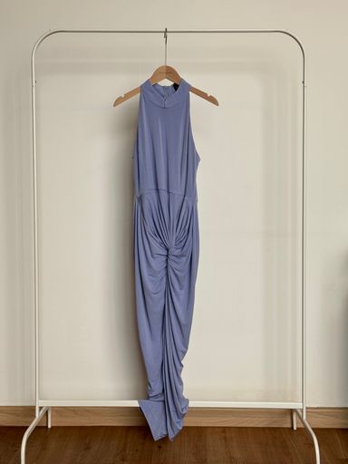 Doublewoot Mandarin Collar Bodycon Maxi Dress in Lilac