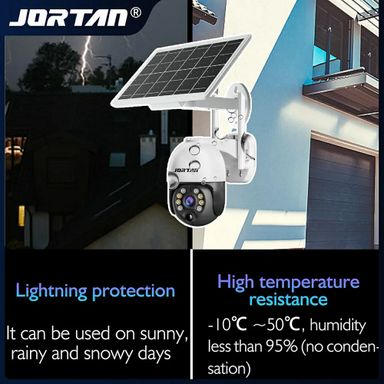 JORTAN Solar Security Camera, Wireless Outdoor Camera, 4MP 4G SIM Card & WiFi Low Power Consumption Surveillance Camera with Solar Panel, Motion Detection, Microwave Dual Detection, 2 Way Audio