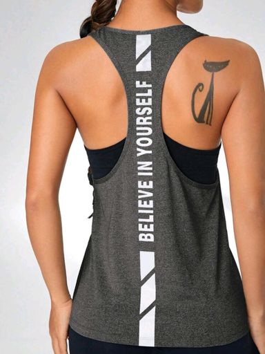 Dark Grey Racerback Top 