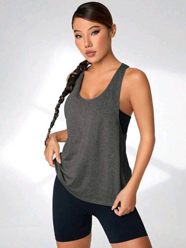 Dark Grey Racerback Top 