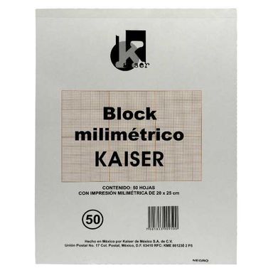 Block Milimetrico C/50 hojas