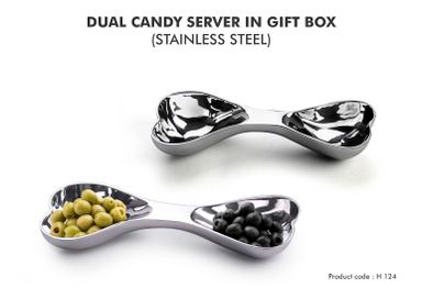 Stainless steel Dual Candy Server (in gift box)