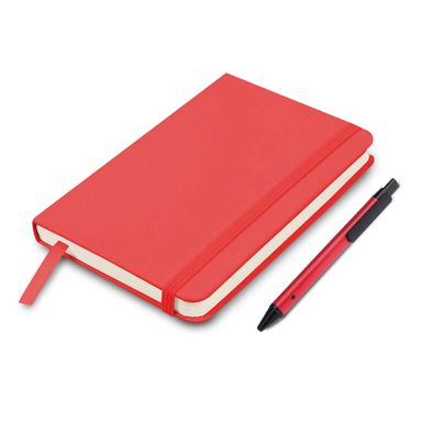 Classic Notebook Gift set: A5 Elastic Notebook With Flat Pen Red