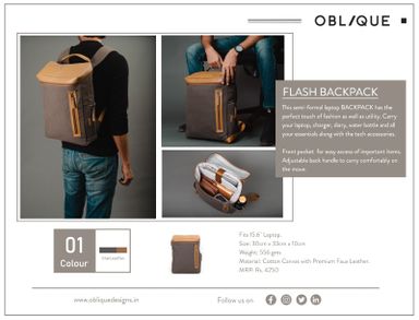 Oblique Flash Backpack Charcoal