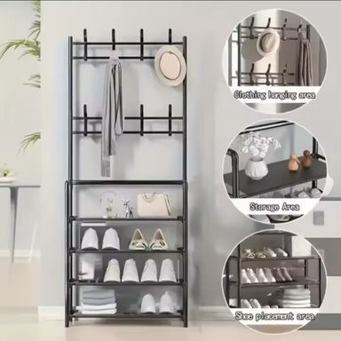 It's Homey Multi-Layer Storage Rack | 3-in-1 Simple Multi-Layer Floor-Standing Room Organizer Storage Racks 