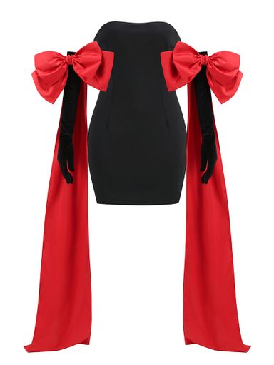 Black with red bows dress