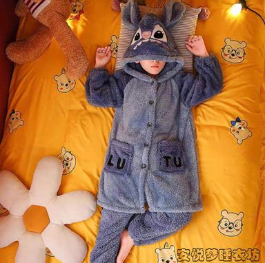 Stitch blue Children Robe