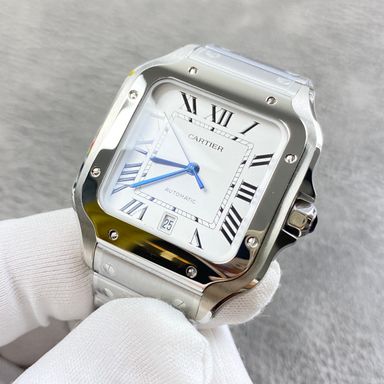 Cartier Santos White Dial and Silver