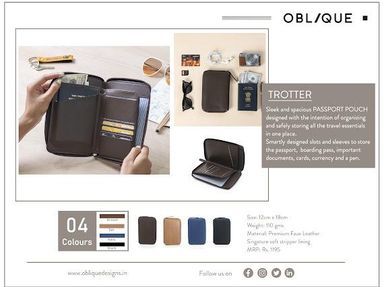 Oblique Trotter Passport Organiser Navy