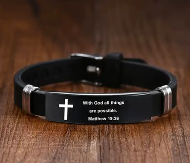 Stainless steel Bible Verse bracelet 