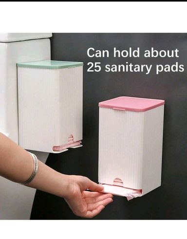 Sanitary Napkin Holder with Adhesive Wall Mount 