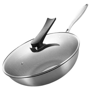 304 STAINLESS-STEEL HONEYCOMB NON-STICK FRYING PAN 32CM CODE: K55