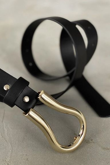 Black Oval Buckle Belt