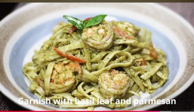 Pasta pesto w/ Shrimp