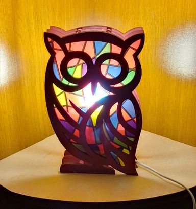 Wooden Owl Night Lamp