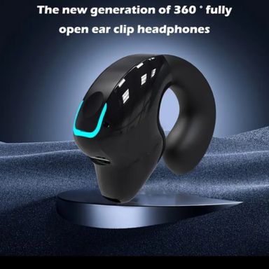 1pc wireless earphones with clip-on ears,comfortable wear,touch control,volume control,condenser microphone,rechargeable lithium battery,USB Charging,Compatible with cellphones