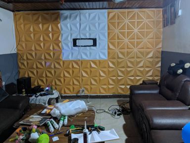 3D wall panel gold