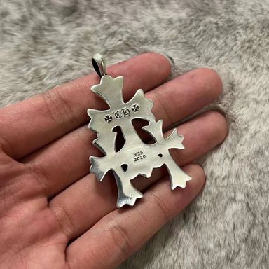 C H Triple Cross Pendant