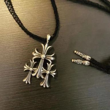 C H Triple Cross Pendant