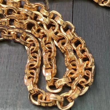 C H Gold Paperchain Necklace