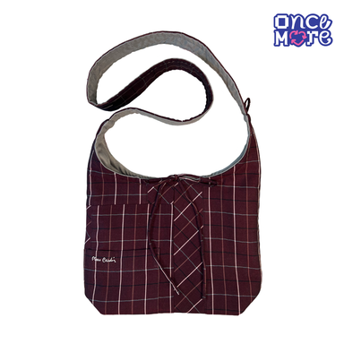 Maroon Patchwork Crossbody Bag