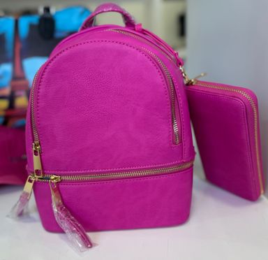 Women Backpack with wallet for pink lover