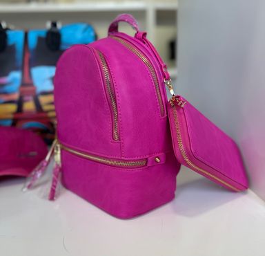 Women Backpack with wallet for pink lover