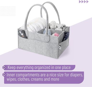 Baby Diaper Caddy Organiser, Car Caddy, Portable Organiser for Changing Table Nursery