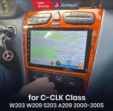 Rádio 9" Android Mercedes W203 S203 A209 Carplay 2/32GB GPS WiFi 