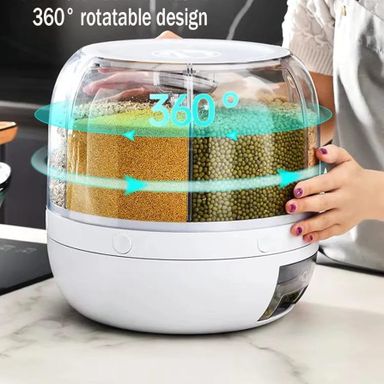 "🌾 FreshSeal 🌀 Rotating Grain Storage Jar"