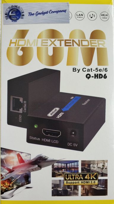 Andowl Q-HD6 60m HDMI Over CAT5e/CAT6 Extender - Extend HDMI Signals up to 60m