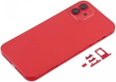 Coque arrière de rechange pour iPhone 12 6,1" - Complet avec outils - Kit de réparation professionnel (rouge)