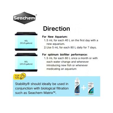 Seachem Stability - New Tank Stabilization System ( 100ml | 325ml | 500ml )