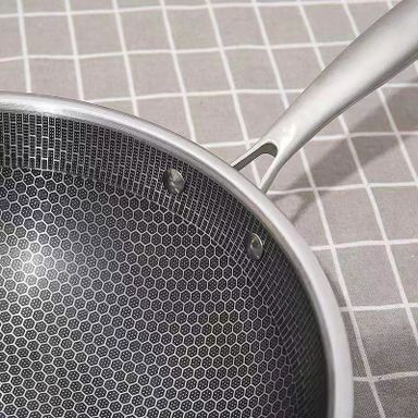 304 STAINLESS-STEEL HONEYCOMB NON-STICK FRYING PAN 32CM CODE: K55