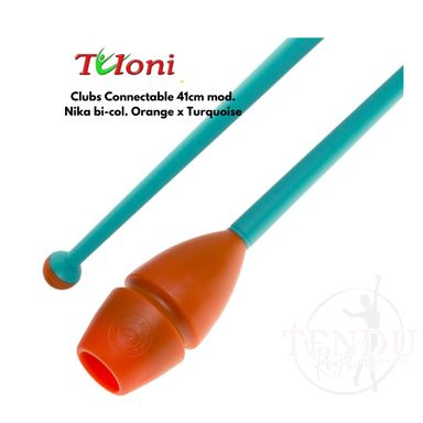 TULONI | Clubs Connectable 41cm mod. Nika bi-col. Orange x Turquoise (CL-T41-NOT)