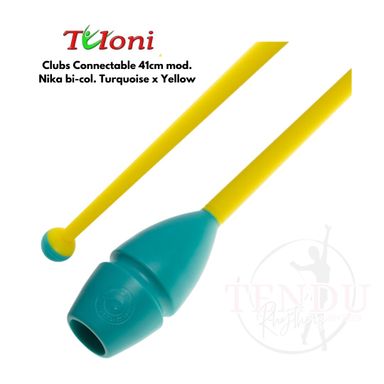 TULONI | Clubs Connectable 41cm mod. Nika bi-col. Turquoise x Yellow (CL-T41-NTY)