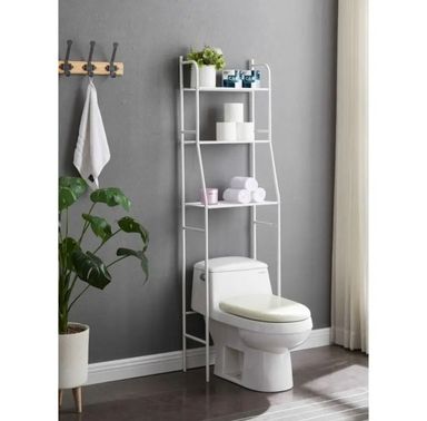 Multi-layer Bathroom Storage Rack Toilet Holder, Standing Shelf, 3-layer metal bathroom storage rack, storage rack above toilet, bathroom towel rack, space saving, independent punch-free installation