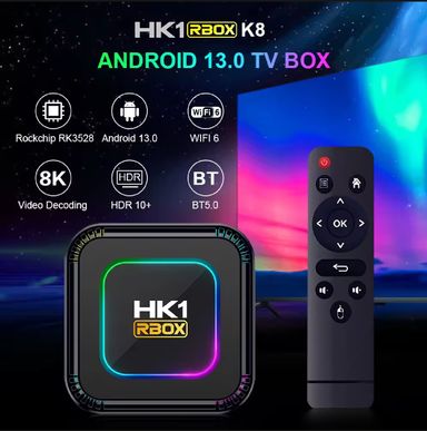 HK1 RBOX K8 Android 13 TV Box 2.4G 5G WIFI 6 BT 5.0 8K Video Decodic Lifetime IPTV Account 