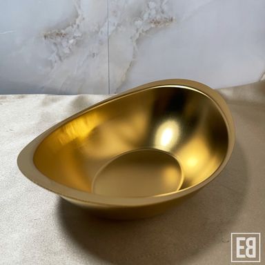 GOLD OVAL STAINLESS-STEEL BOWL 23CM CODE: K522