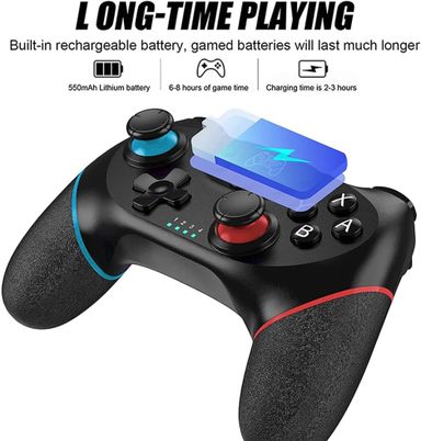 [2024 New Version]Wireless Pro Controller Compatible for Nintendo Switch Sefitopher Bluetooth Switch Pro Controller Gampad Joypad,PC Wired Controller Supports Gyro Axis Turbo and Dual Vibration with Charging Cable