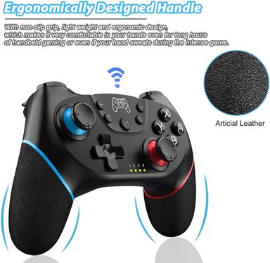 [2024 New Version]Wireless Pro Controller Compatible for Nintendo Switch Sefitopher Bluetooth Switch Pro Controller Gampad Joypad,PC Wired Controller Supports Gyro Axis Turbo and Dual Vibration with Charging Cable