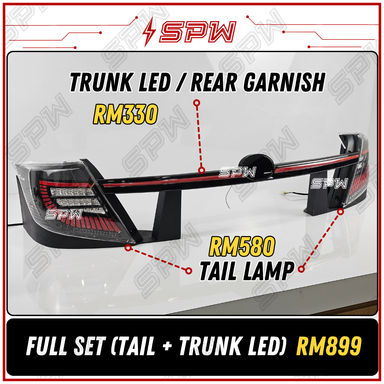 Perodua Bezza 2016 2017 2018 2019 2020 2021 2022 2023 2024 LED Tail Lamp Tail Light Brake Light DRL Trunk LED Rear Garnish Center Light Lamp SPW Albino