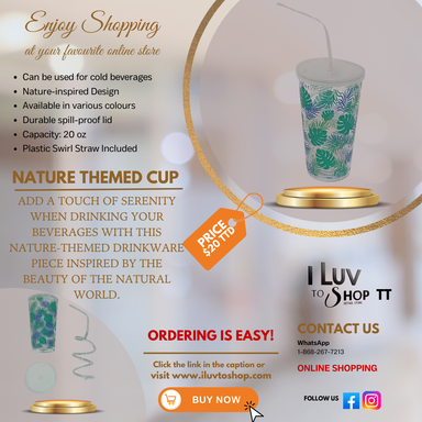 TEAL & BLUE Nature Themed Cup