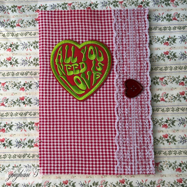 Handmade notebook in gingham