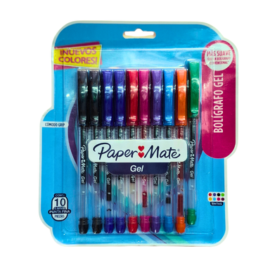 Pluma de gel paper mate c/10pza.