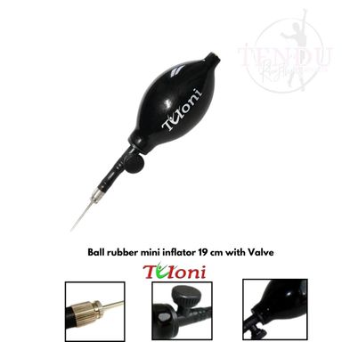 TULONI |  Ball rubber mini inflator 18 cm with Valve col. Black (RO-TF3.1LB)